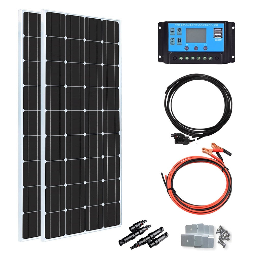 100W 200W 12V (1/2/x100W) Complete Off Grid Solar Kit